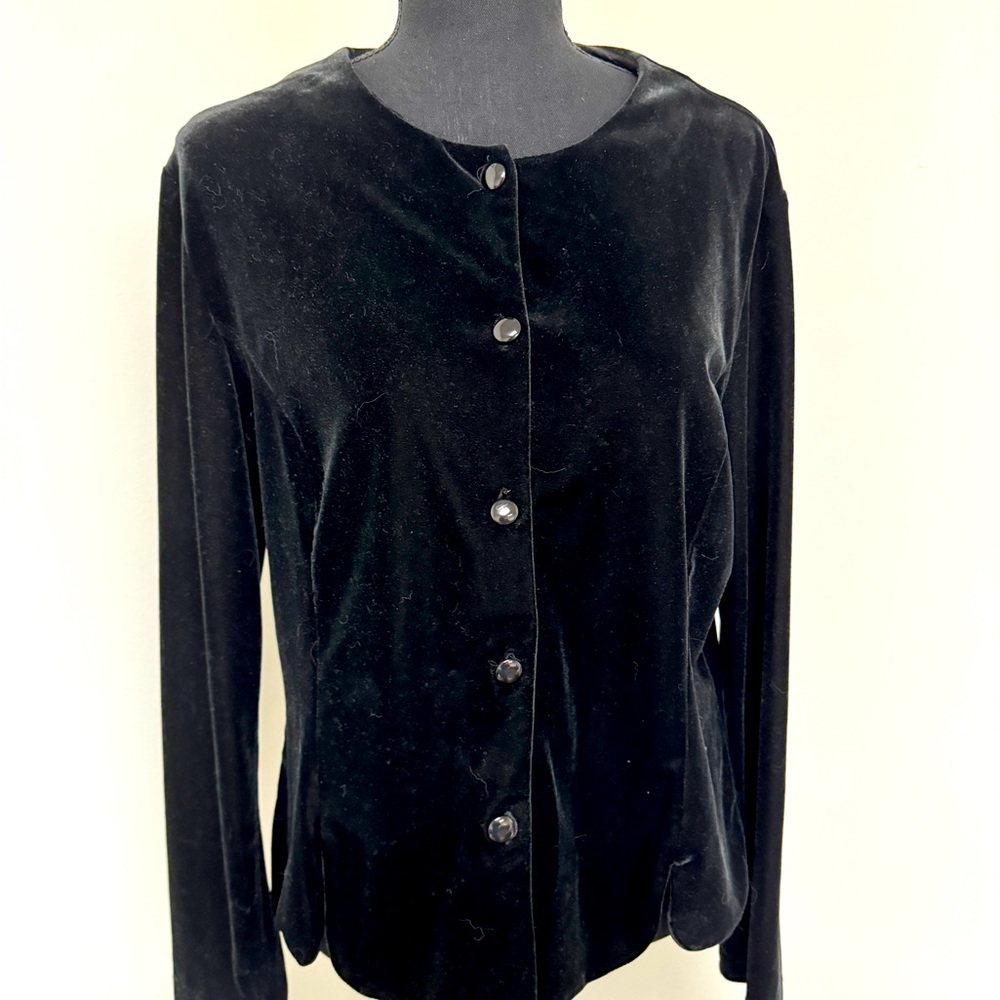 Black velvet shirt, women’s jacket, size XL petite